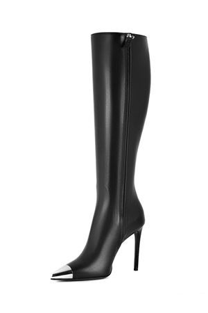 Napa Leather Knee High Boots In Black DAVID KOMA | DKBOOTS03BLACK